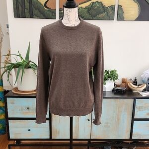 BLACK BROWN 1826 100% Cashmere Green Crewneck Sweater